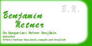 benjamin metner business card